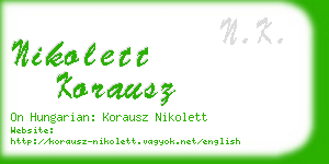 nikolett korausz business card